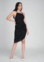 Asymmetric Linen String Dress (Black)