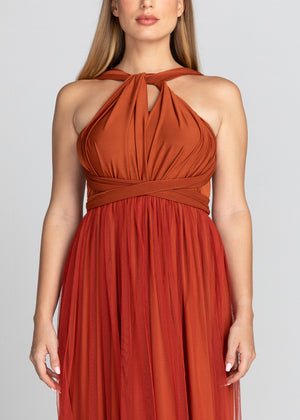Infinity Dress with Tulle (Burnt Orange)