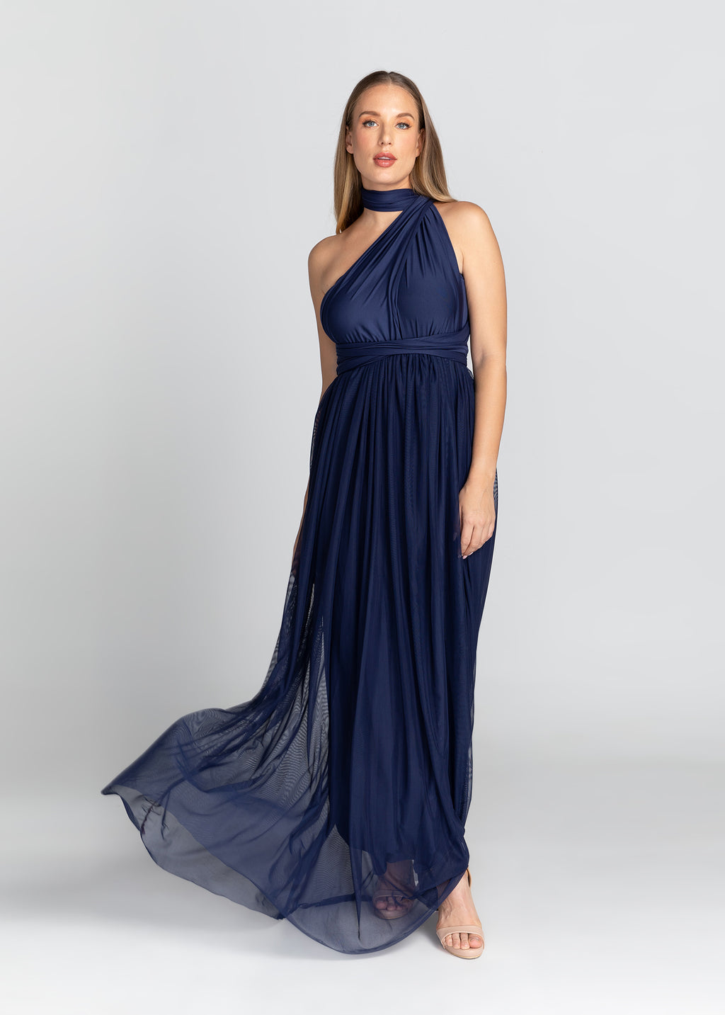 Infinity Dress with Tulle (Oxford Blue)