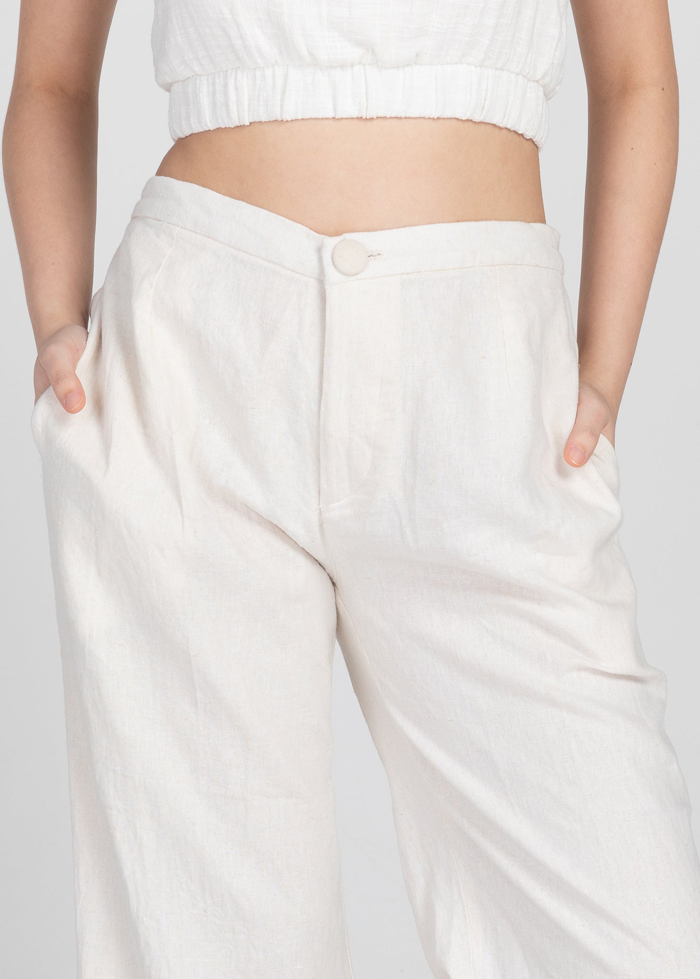 Classic Linen Pants (Off-White)