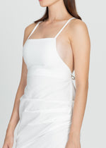 Asymmetric Linen String Dress (Bridal White)