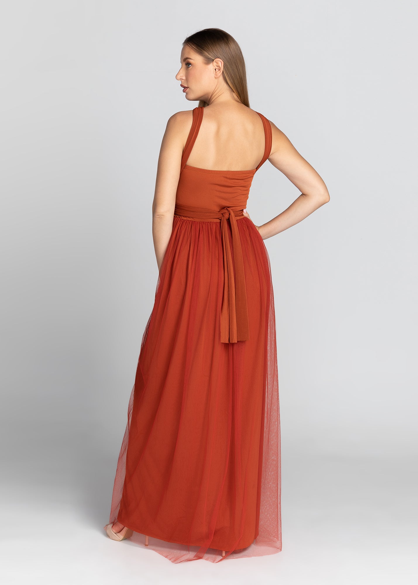 Infinity Dress with Tulle (Burnt Orange)