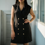 Suit Dress with Gold Hardware